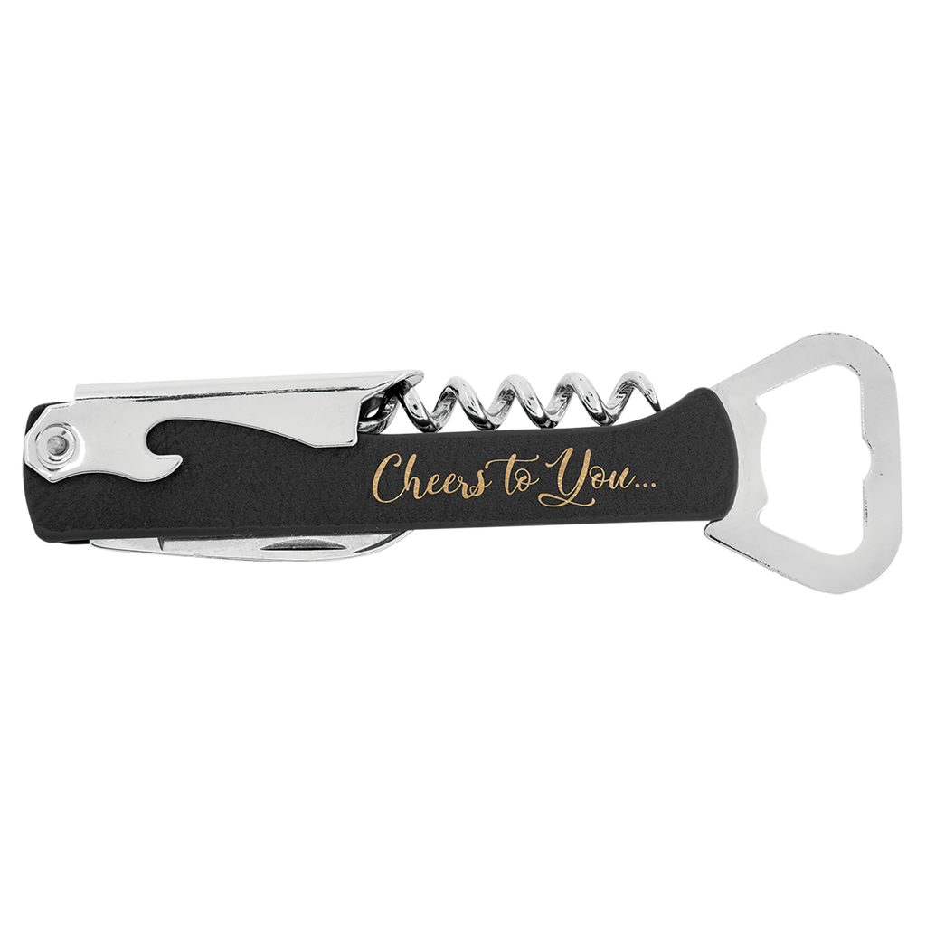 Branded Leatherette Wine Bottle Opener