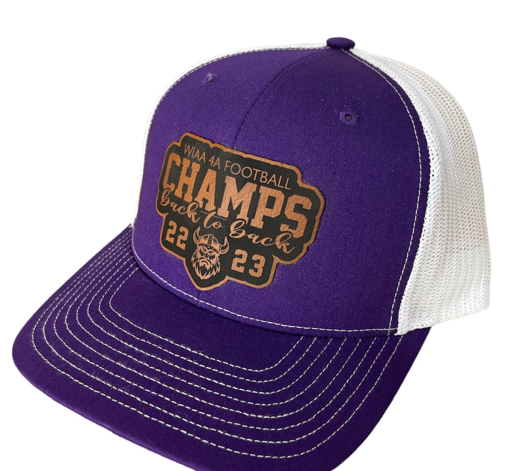 Purple/White Richardson Hat w/ Leatherette Patch